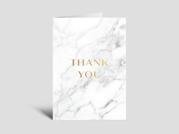Thank You Card: White Marble