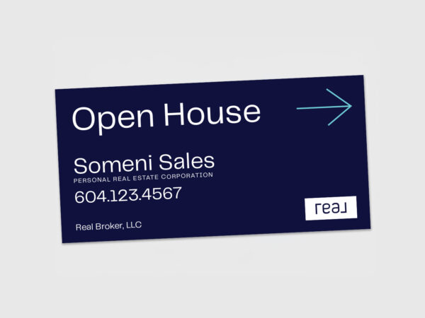 Real Broker Sign: Directional Arrow #11