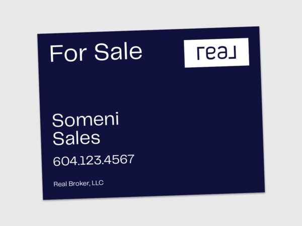 Real Broker Sign: Horizontal For Sale #01