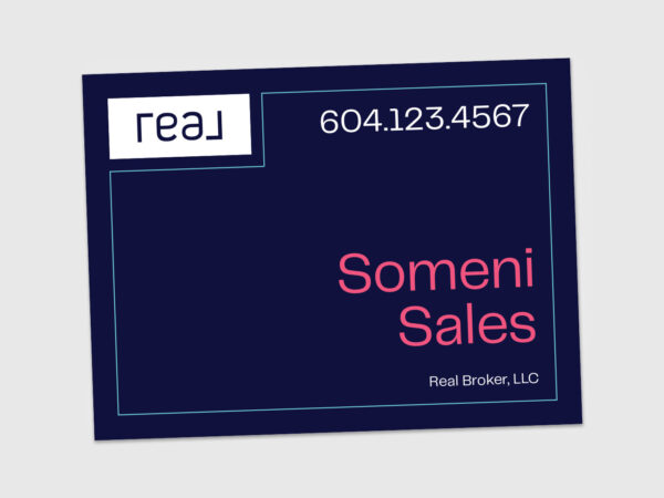 Real Broker Sign: Horizontal For Sale #02