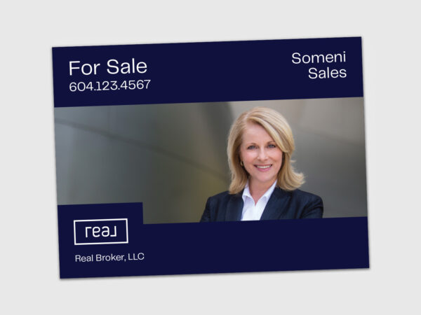 Real Broker Sign: Horizontal For Sale #04