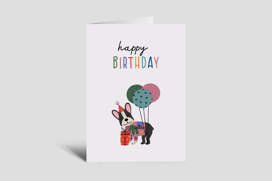 Birthday Card: Dog Illustration