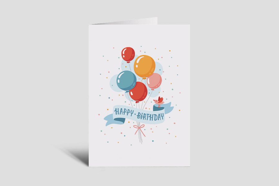 Birthday Card: HBD Balloons