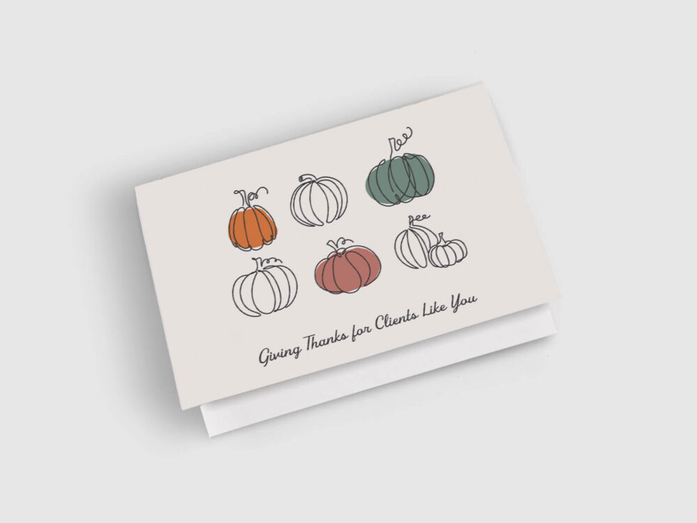Greeting Card: Coloured Pumpkins