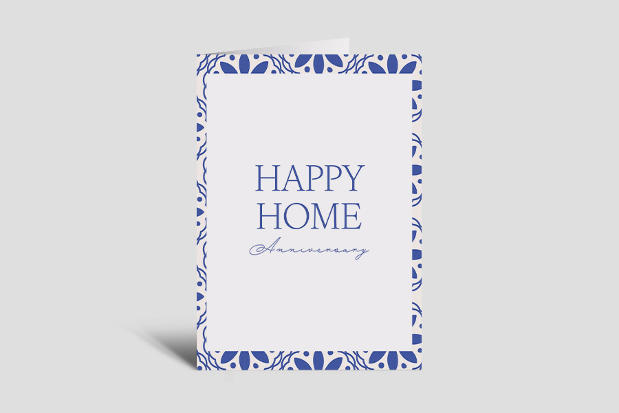 Home Anniversary Card: Blue