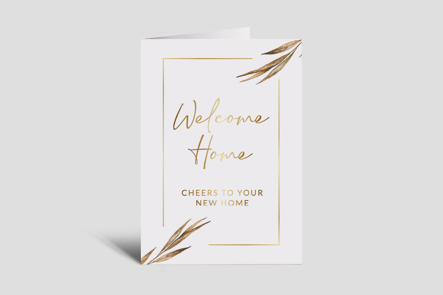 Welcome Home Card: Gold