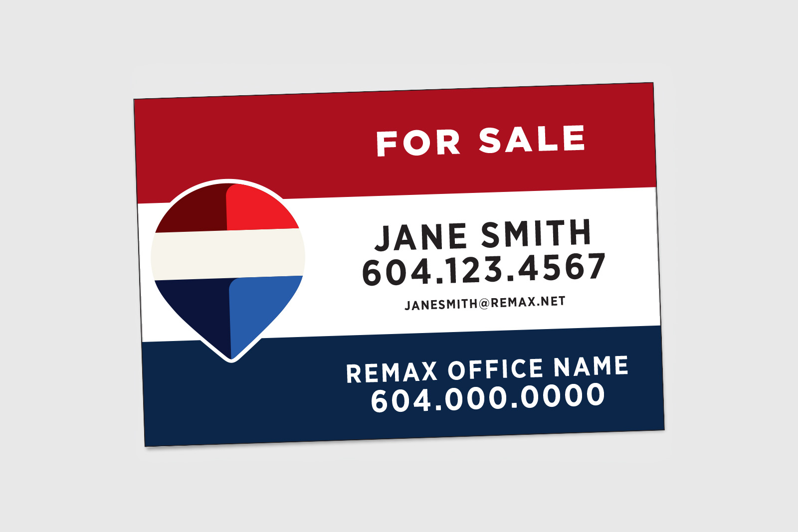 REMAX Horizontal Sign Red White Blue