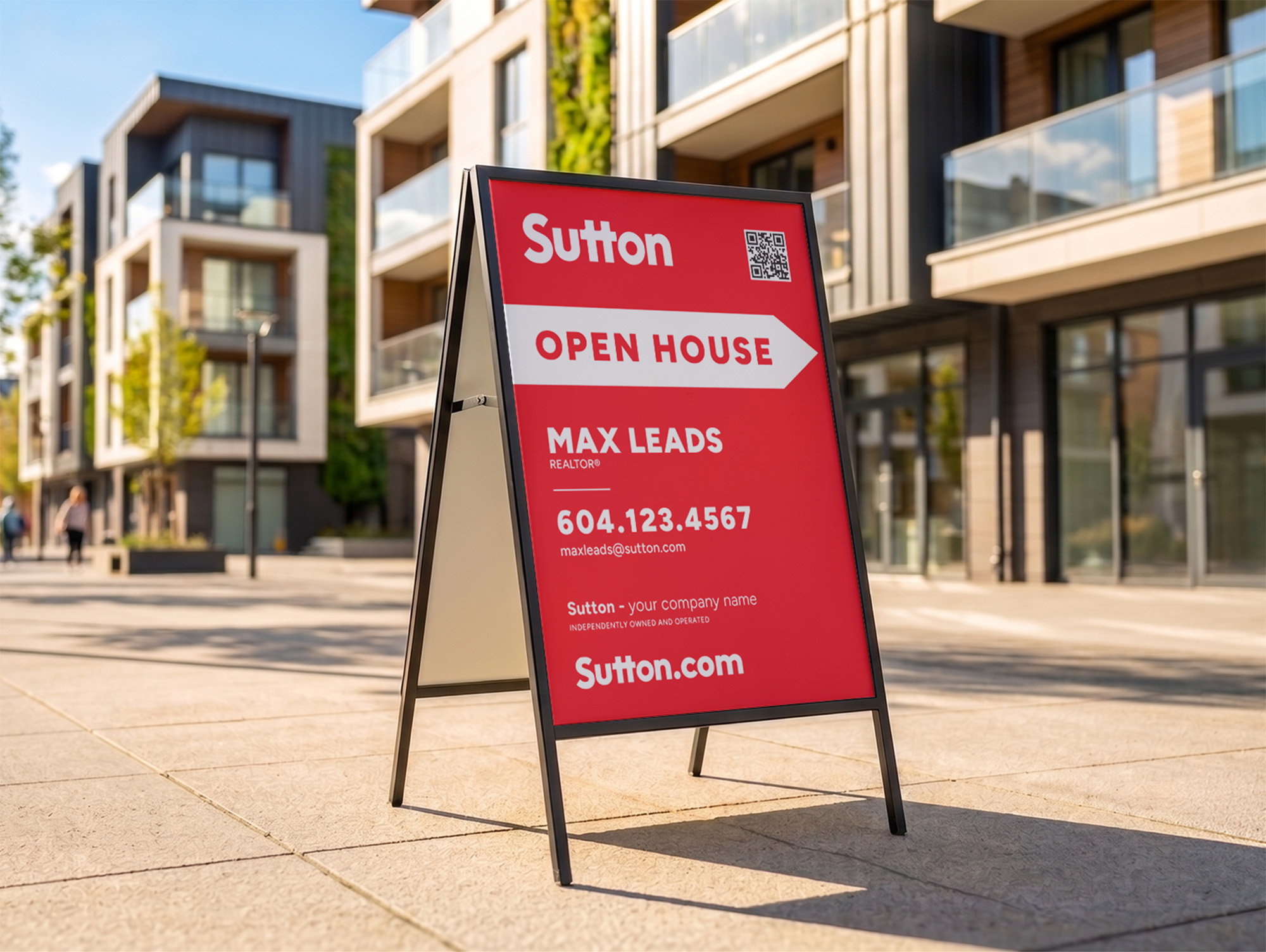 Sutton Sign: A-Frame Inserts Red