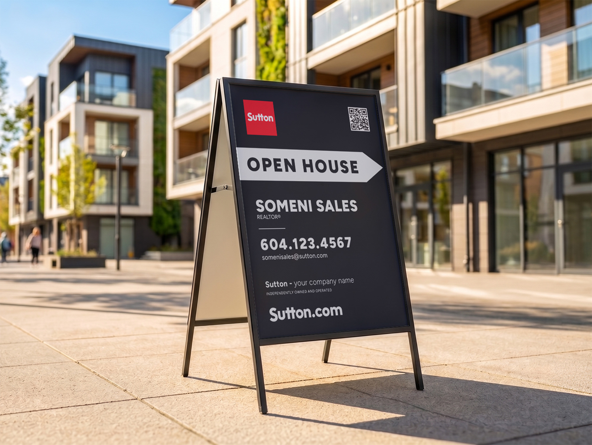 Sutton Sign: A-Frame Inserts Dark Grey