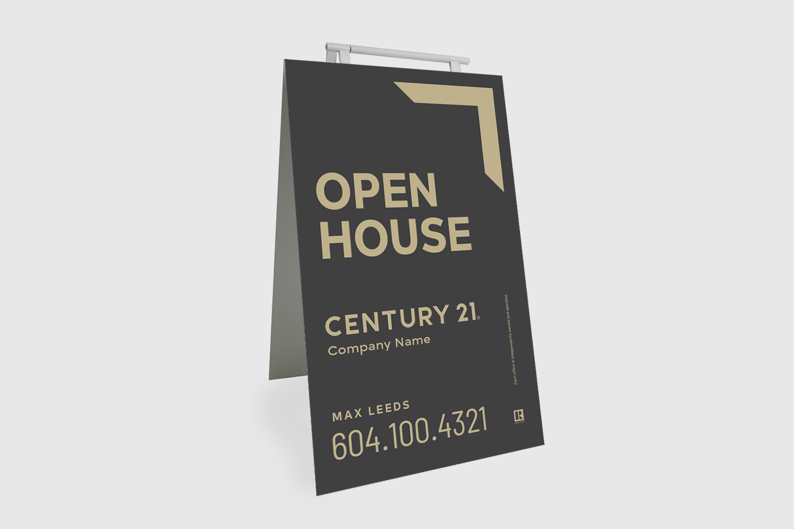 Century 21 Sign: Sandwich Board Dark Grey