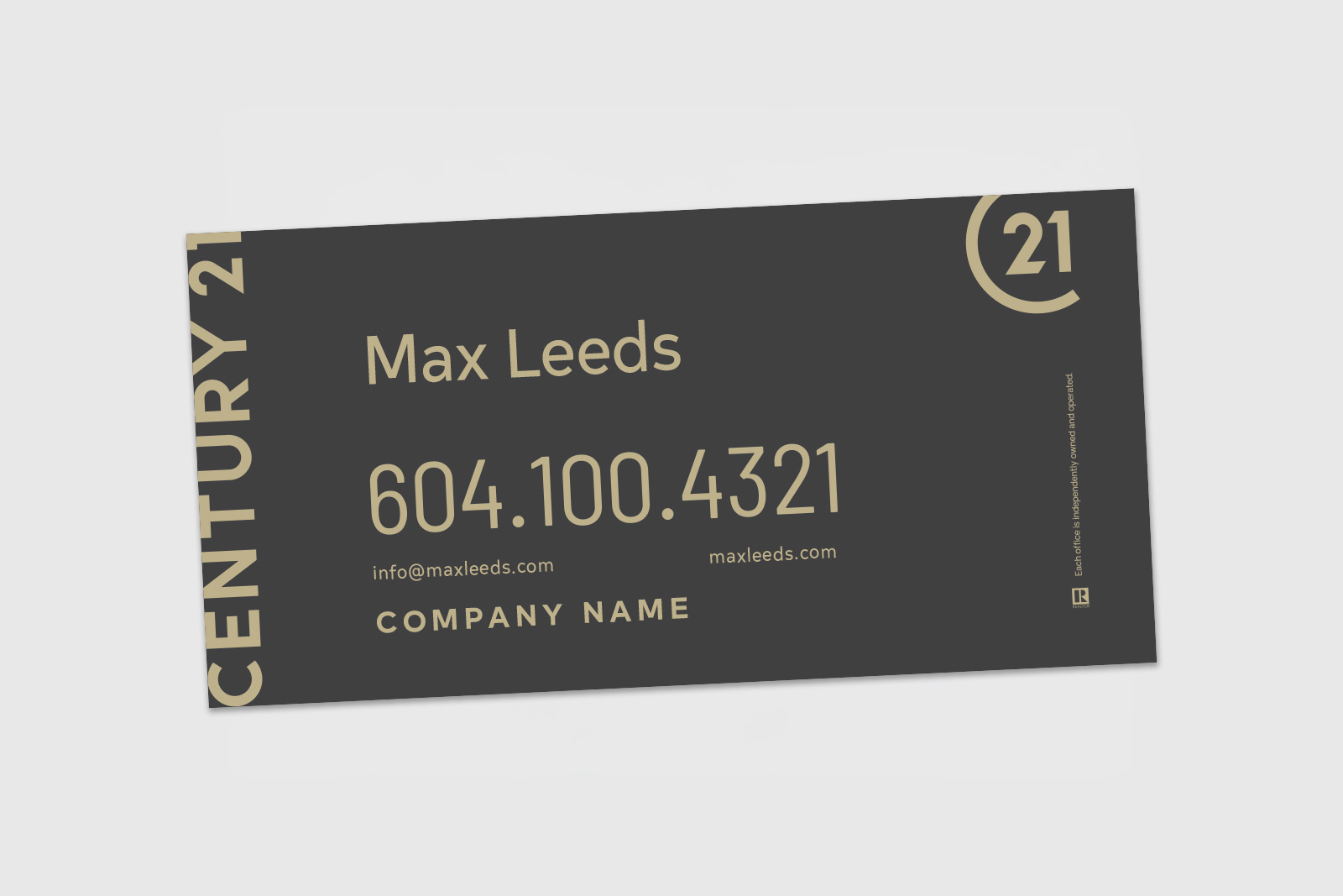 Century 21 Sign: Strata Dark Grey