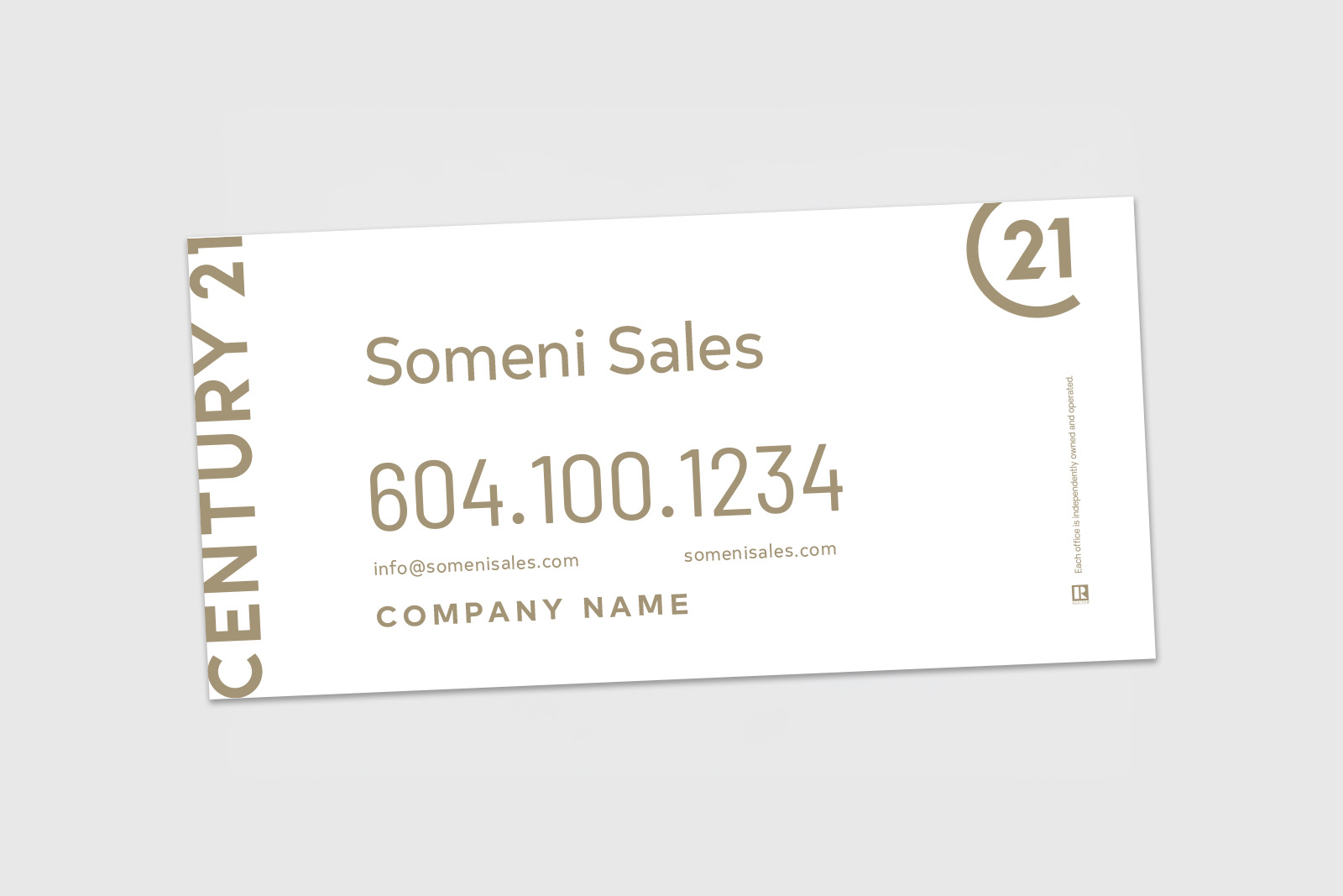 Century 21 Sign: Strata White