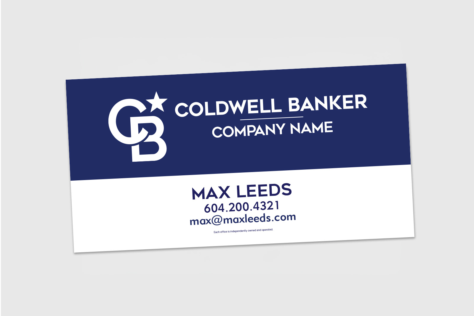 Coldwell Banker Sign: Strata Blue and White