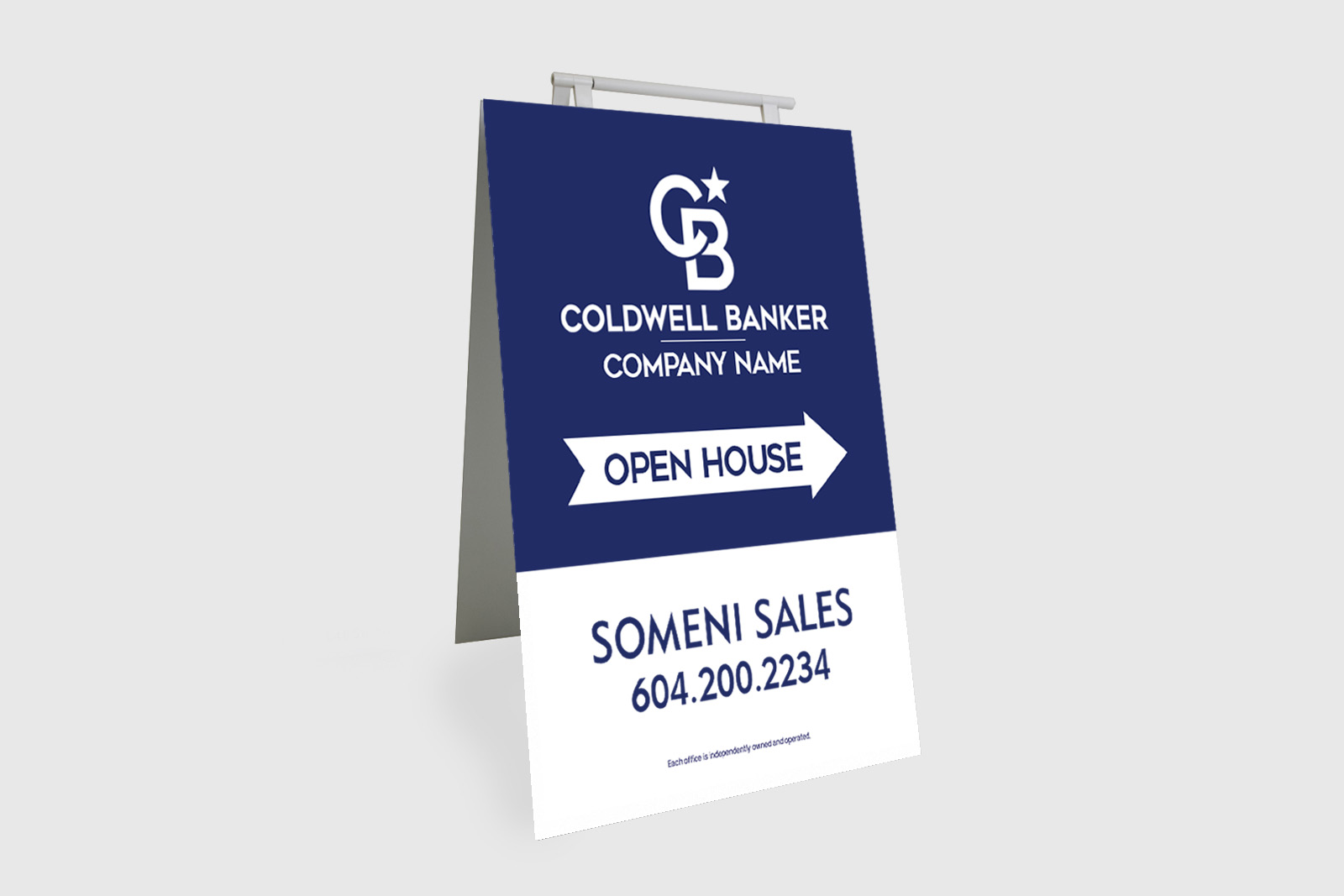 Coldwell Banker Sign: Sandwich Board Blue and White