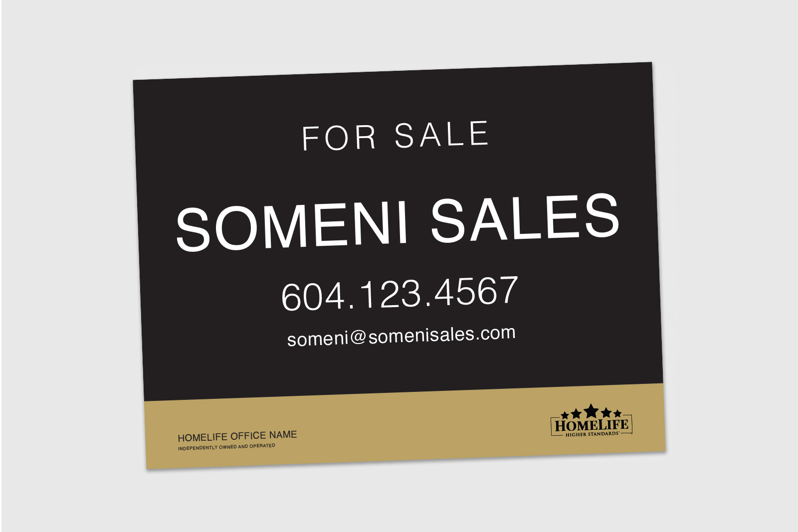 HomeLife Sign: Horizontal For Sale Dark