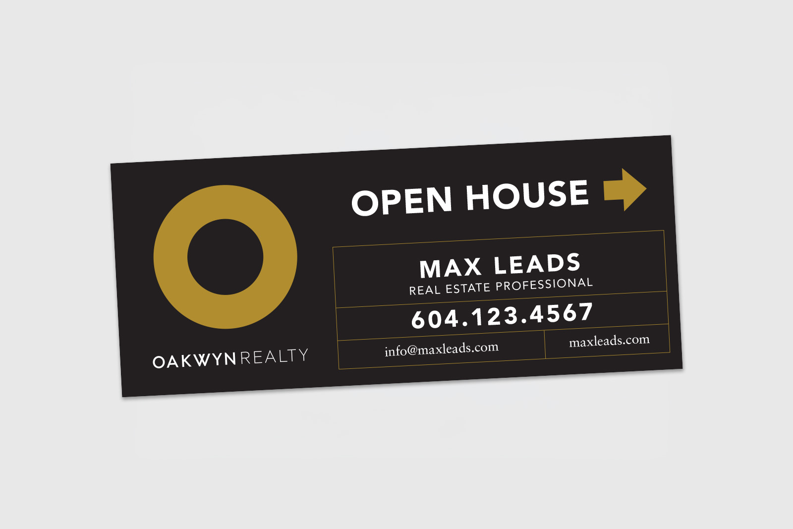 Oakwyn Realty Sign: Directional Arrow