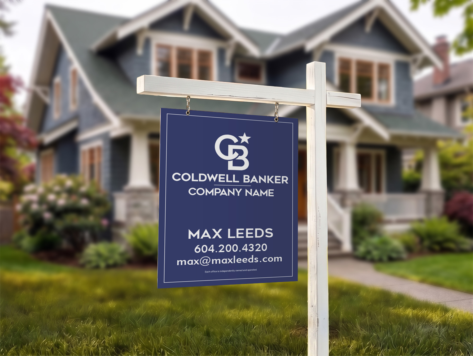 Coldwell Banker Sign: Vertical For Sale Blue