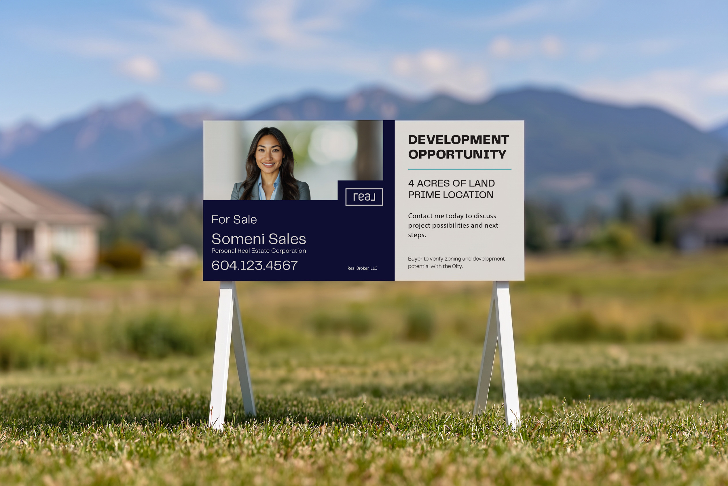 Real Broker Sign: 4 x 8 Billboard