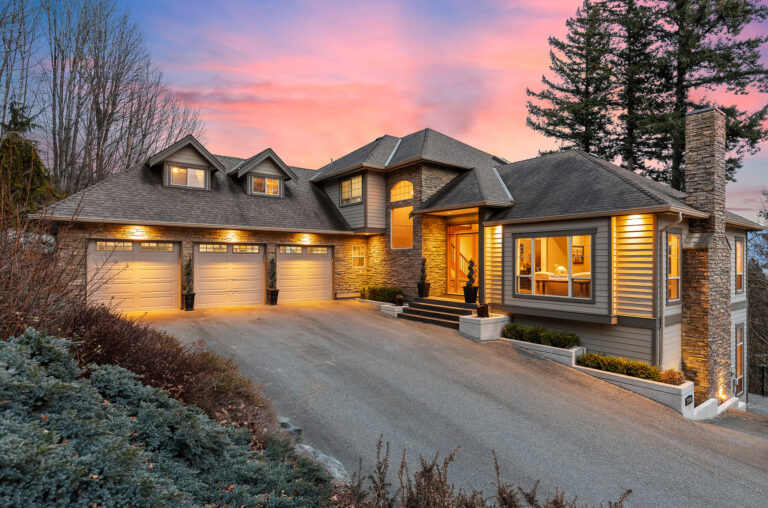 Residential in Abbotsford, BC, featuring the vibrant twilight photography.