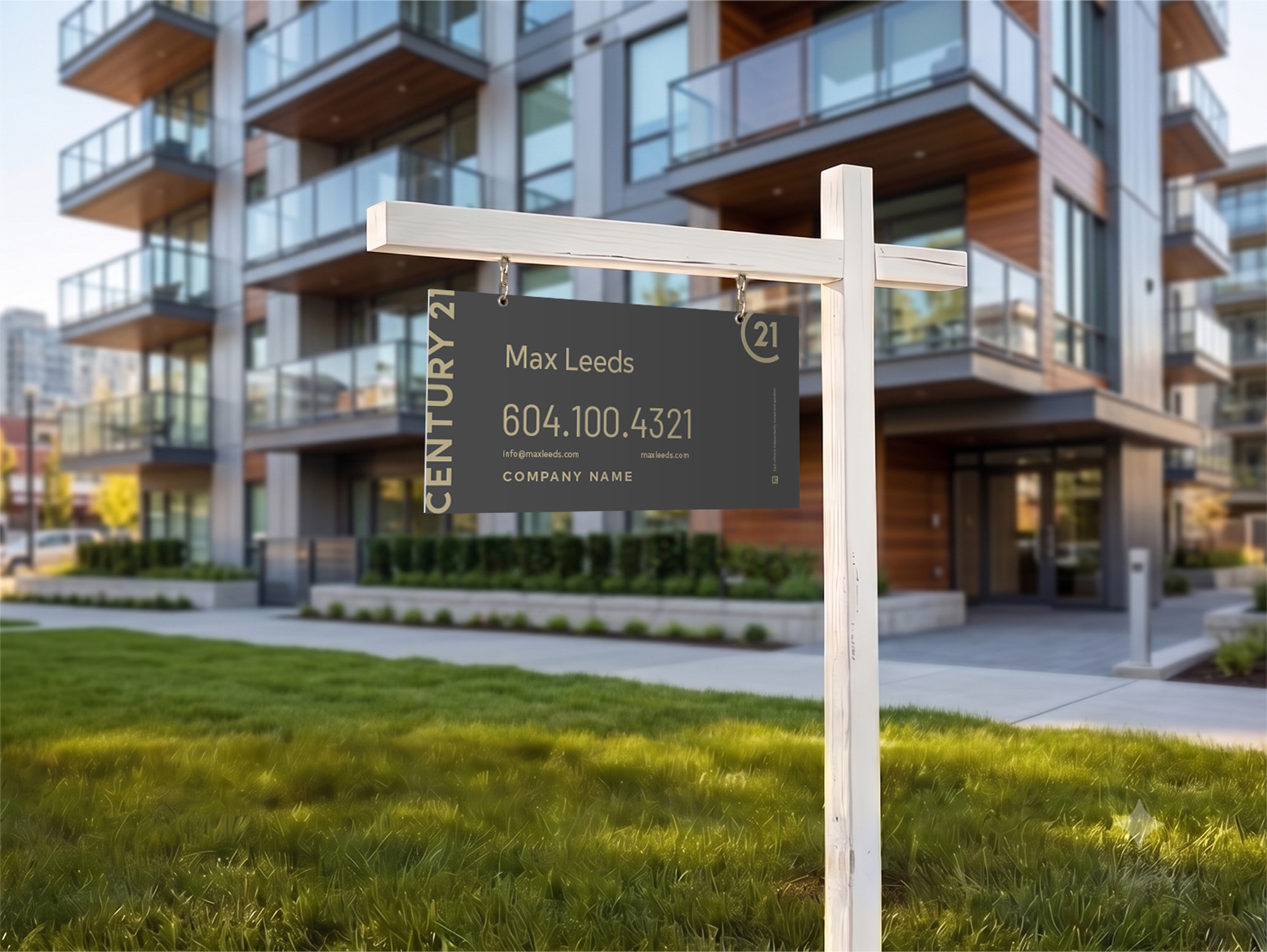 Century 21 Sign: Strata Dark Grey