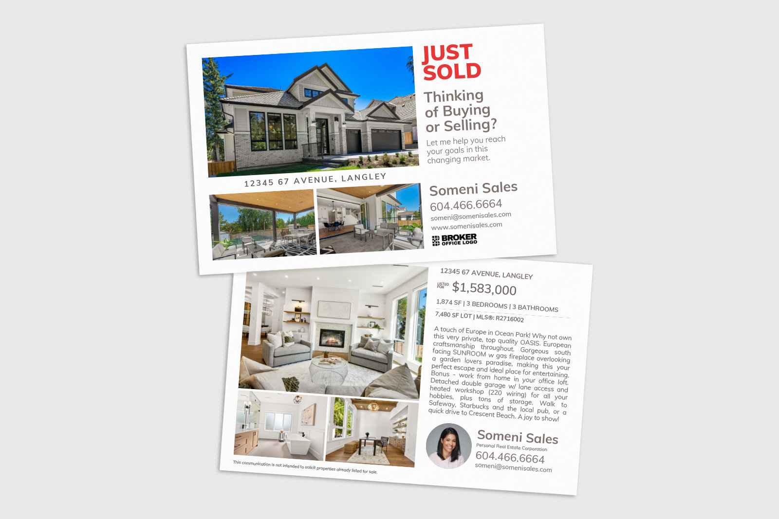 Premium real estate postcard for real estate agents looking to generate leads.