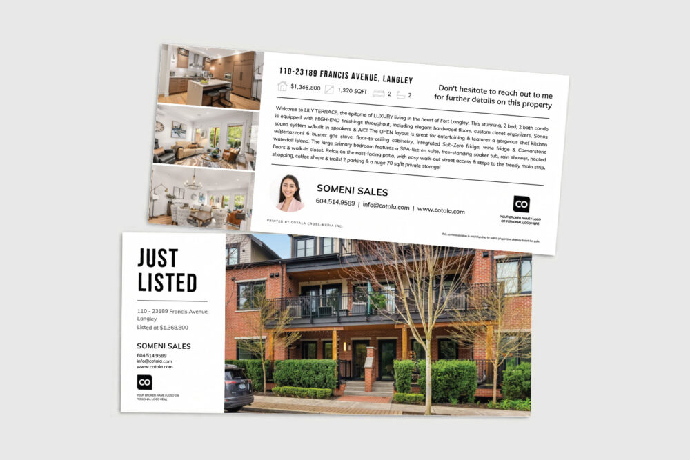 Premium real estate postcard for real estate agents looking to generate leads.