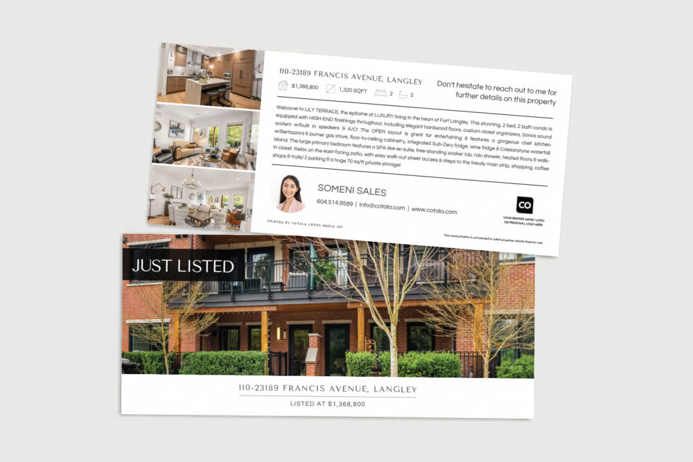 Premium real estate postcard for real estate agents looking to generate leads.