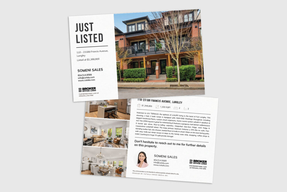 Premium real estate postcard for real estate agents looking to generate leads.