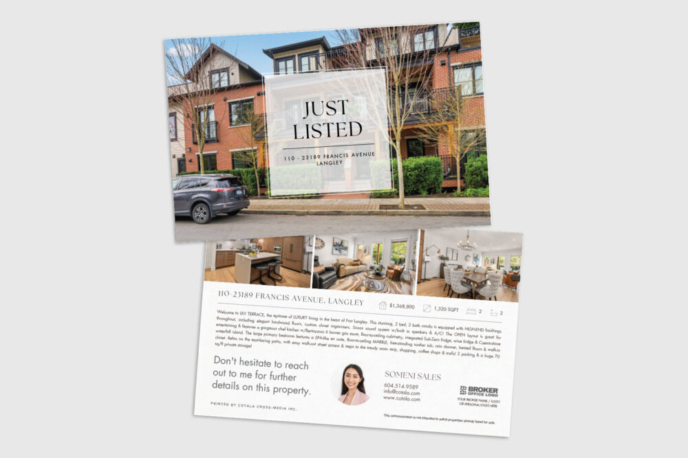 Premium real estate postcard for real estate agents looking to generate leads.