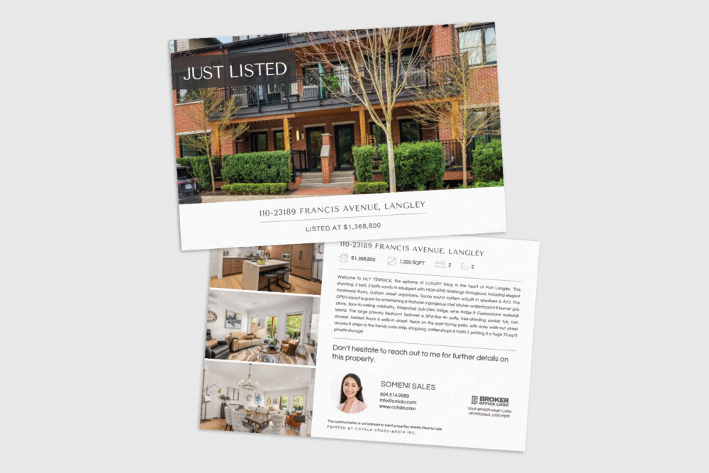 Premium real estate postcard for real estate agents looking to generate leads.