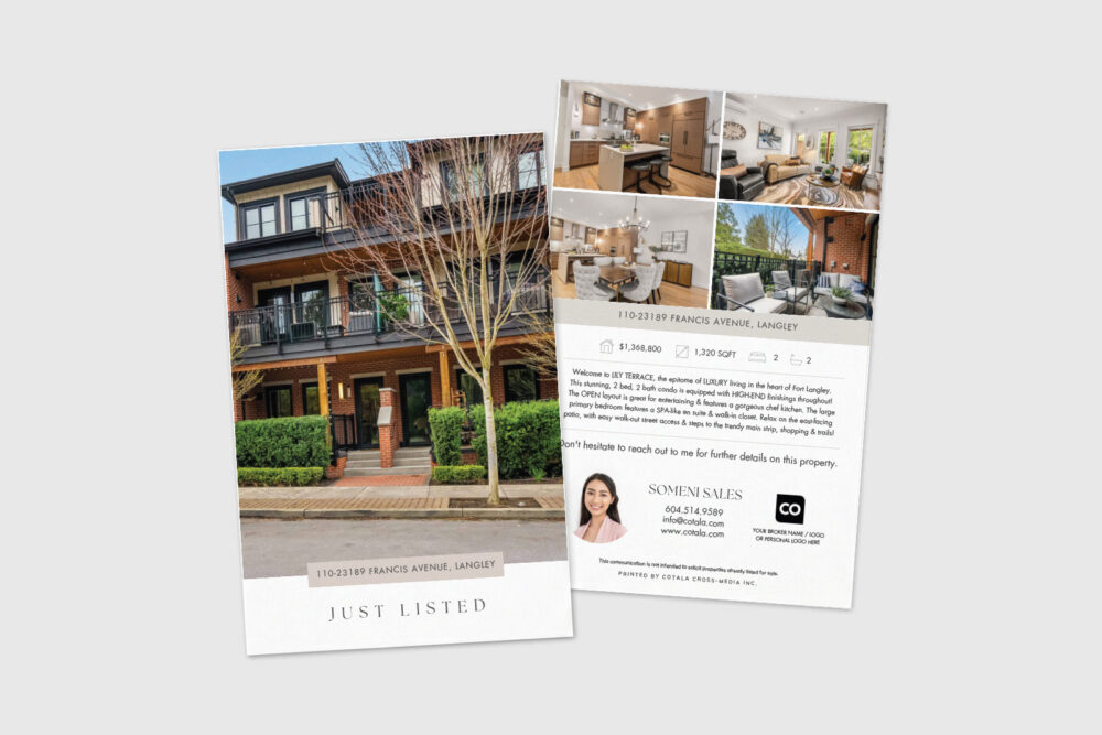 Premium real estate postcard for real estate agents looking to generate leads.