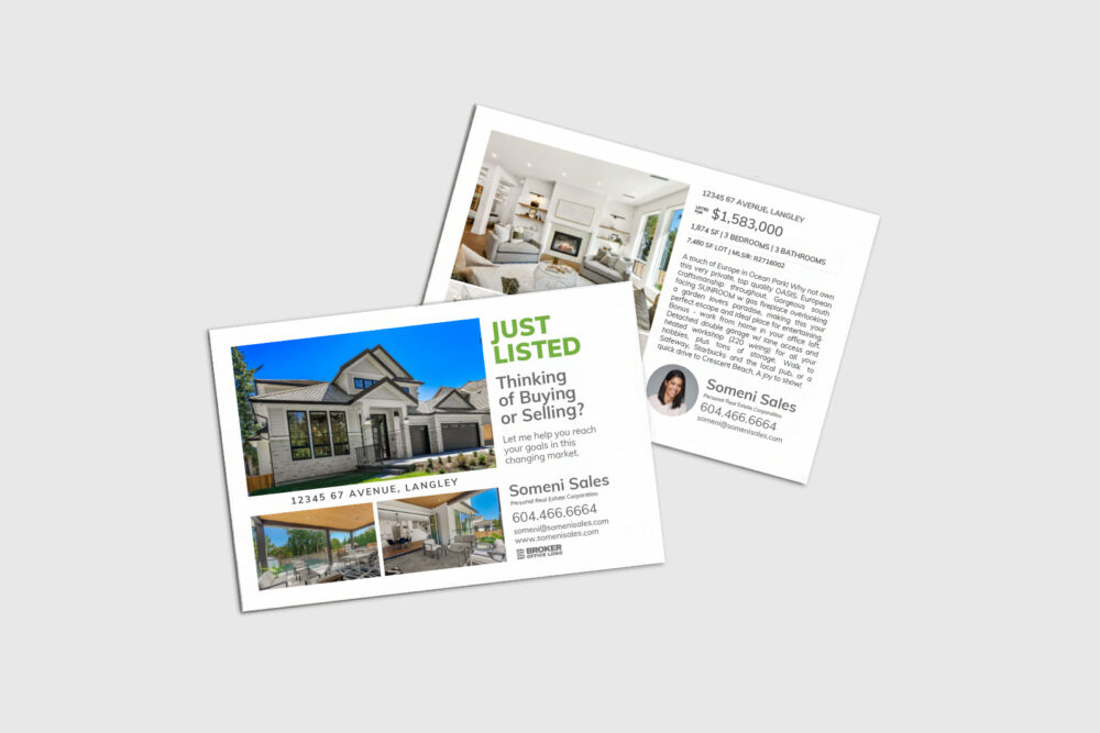 Premium real estate postcard for real estate agents looking to generate leads.