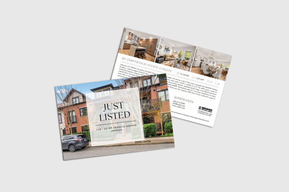 Premium real estate postcard for real estate agents looking to generate leads.