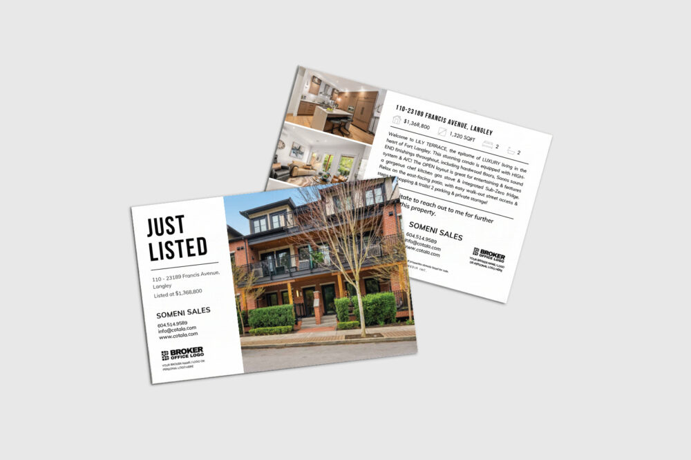Premium real estate postcard for real estate agents looking to generate leads.