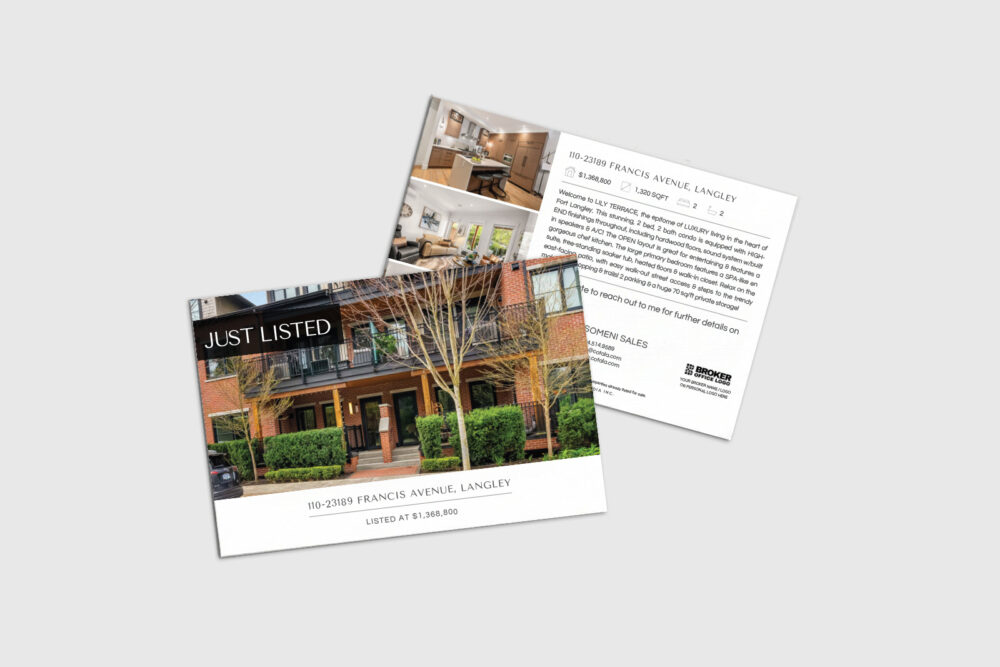 Premium real estate postcard for real estate agents looking to generate leads.