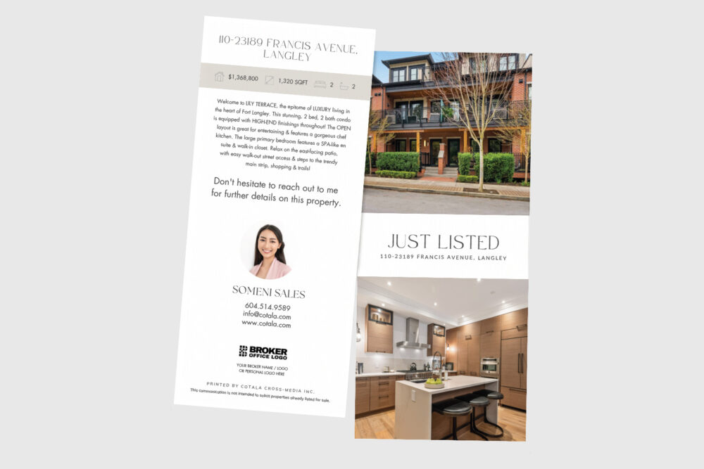 Premium real estate postcard for real estate agents looking to generate leads.