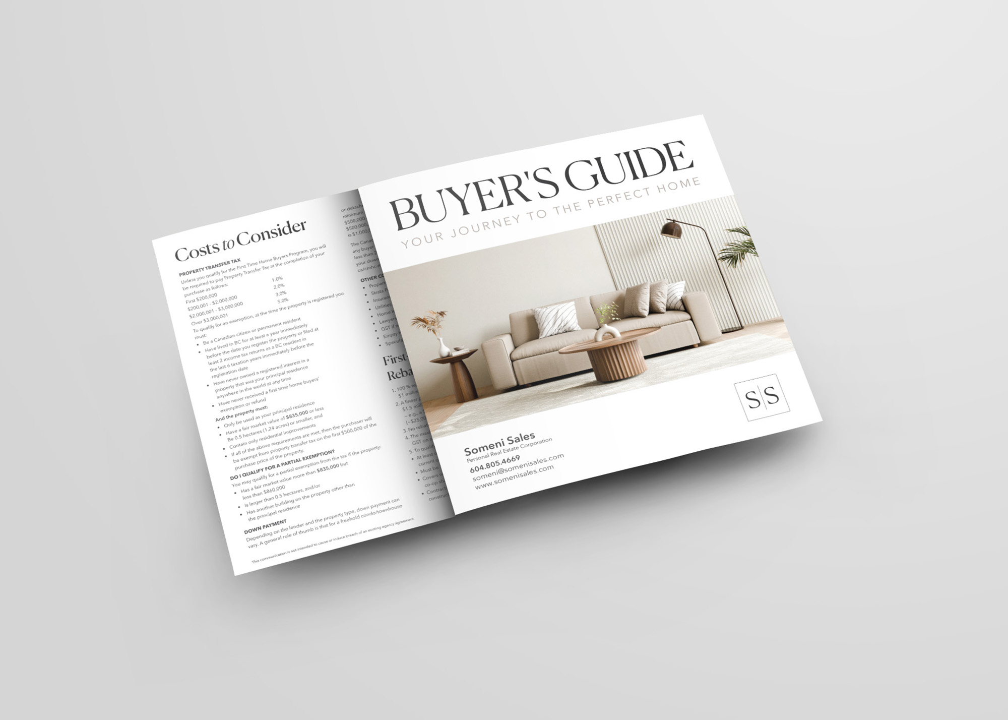 Pre-Designed Minimalist Trifold Buyer's Guide