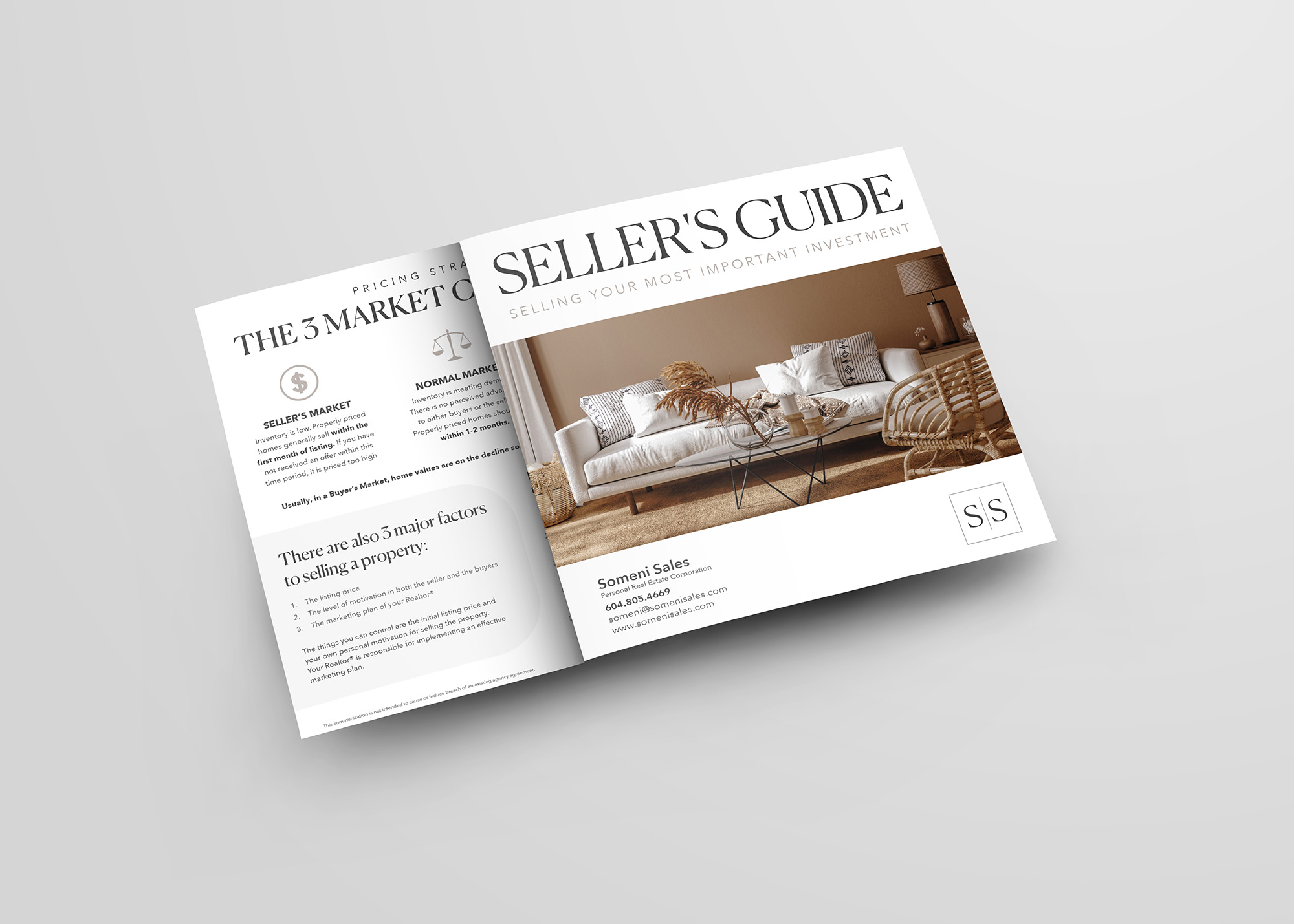 Pre-Designed Minimalist Trifold Sellers Guide