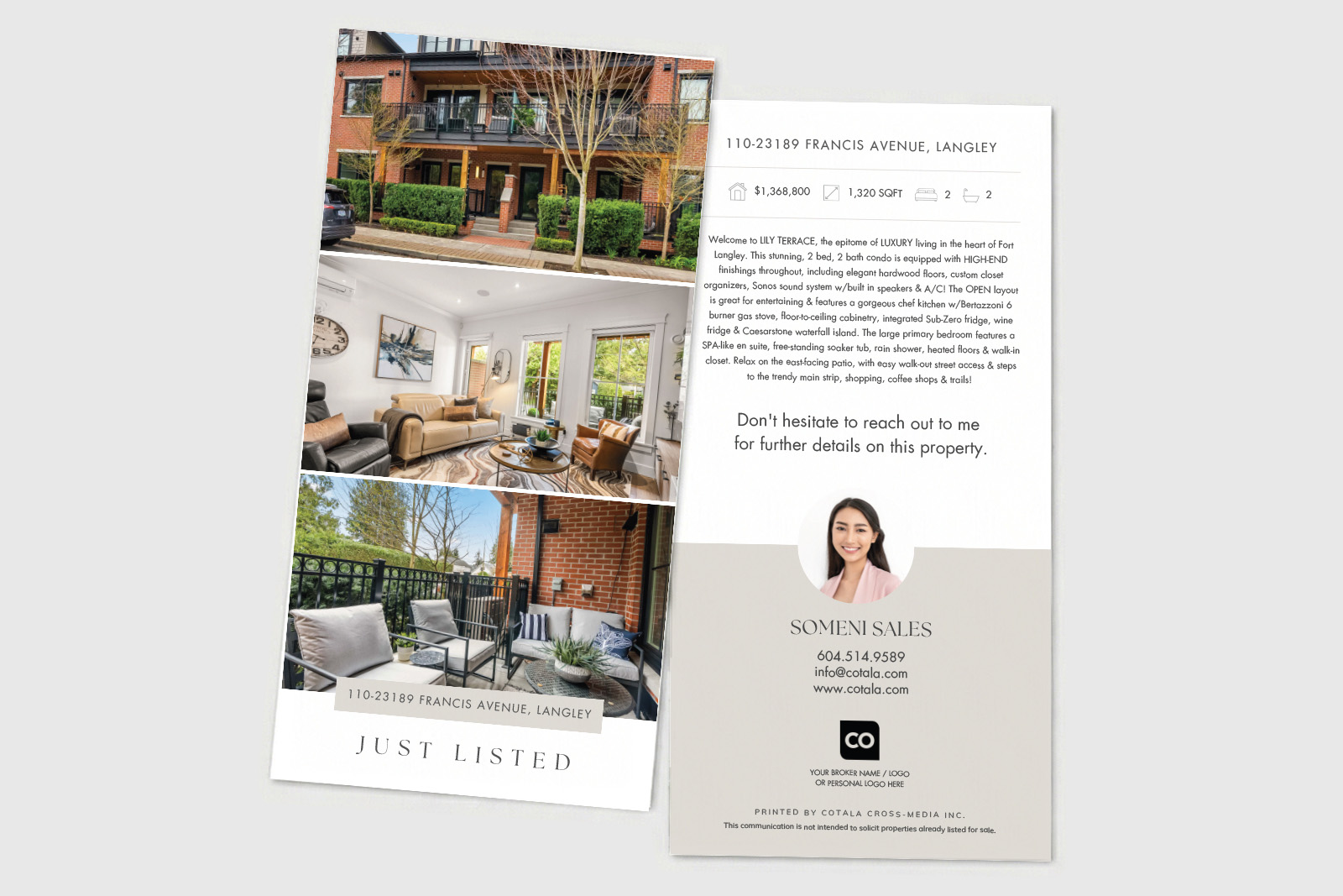 Premium real estate postcard for real estate agents looking to generate leads.