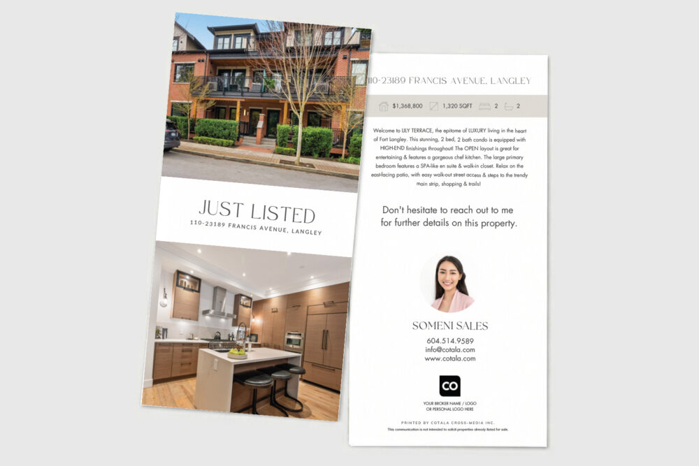 Premium real estate postcard for real estate agents looking to generate leads.