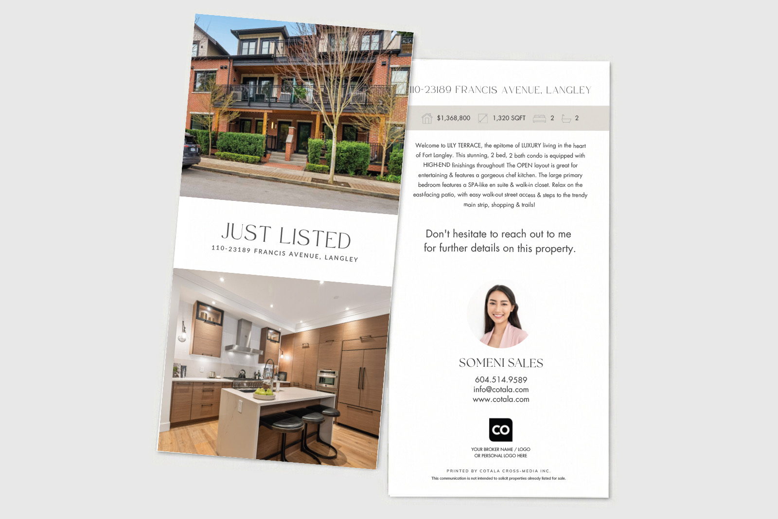 Premium real estate postcard for real estate agents looking to generate leads.