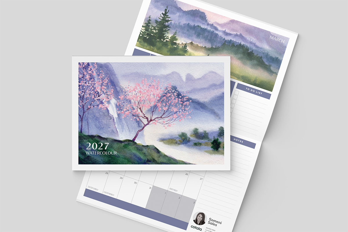 2027 Watercolour Calendar