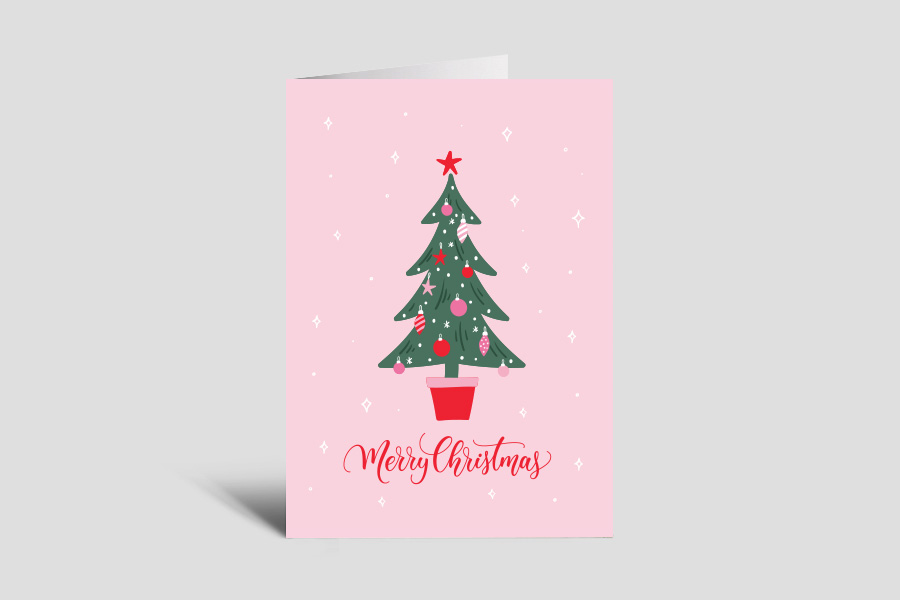 Greeting Card: Pink Christmas