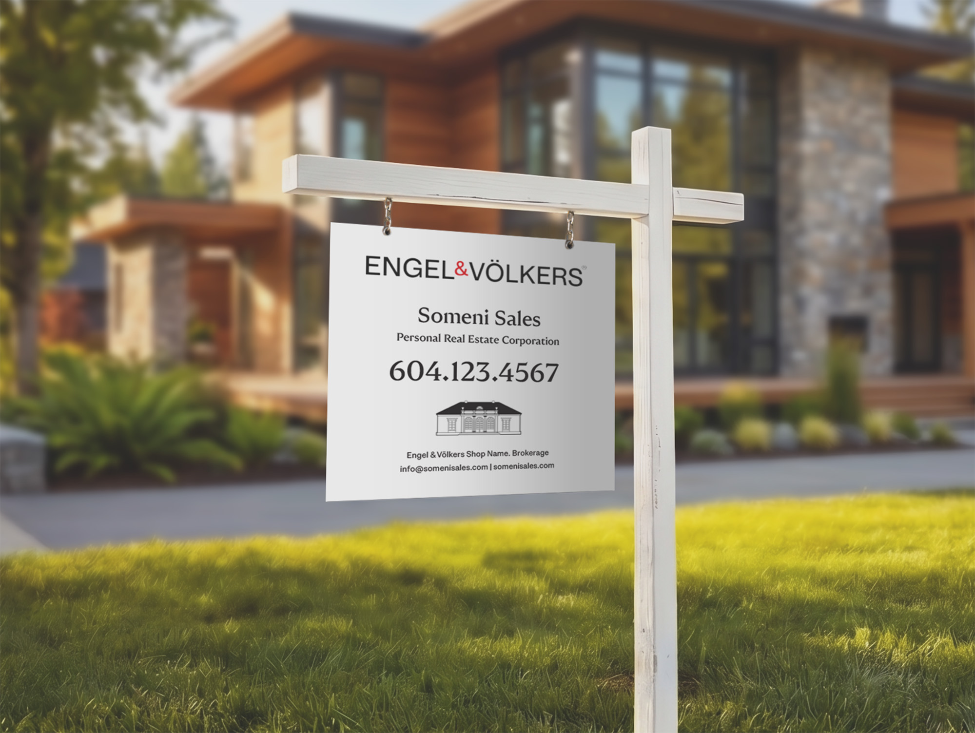 Engel & Völkers Sign: Horizontal For Sale